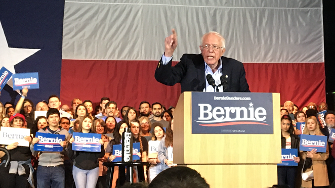 Democratic presidential candidate addresses the crowd at Cowboys Dancehall. - MIKE MCMAHAN