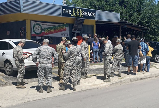 A line out of the door at West-side star The Jerk Shack was a pre-COVID fixture. - INSTAGRAM / THEJERKSHACKSATX