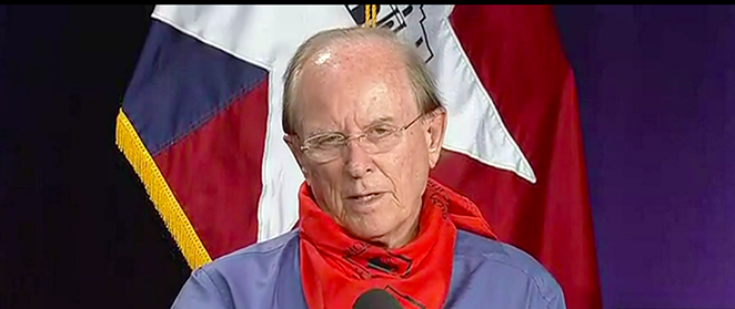 County Judge Nelson Wolff speaks during a recent coronavirus press briefing. - SCREEN CAPTURE / KSAT 12