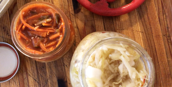 Fermented cabbage — shown here in kimchi and sauerkraut — is great for boosting immunity. - NINA RANGEL