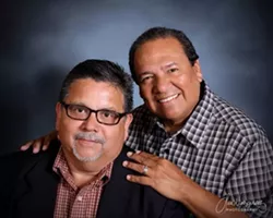 San Antonians Mike Rodriguez (left) and Brad Veloz have been together for nearly 40 years. - BRAD VELOZ