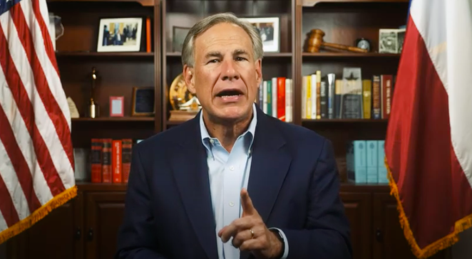 Texas Gov. Greg Abbott wags a finger in a YouTube video - YOUTUBE / GREGABBOTT