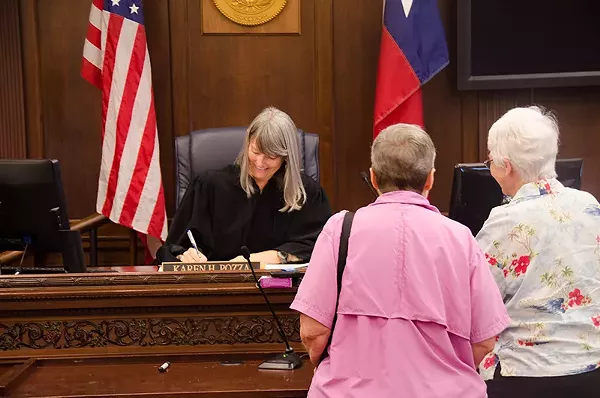 Jordan Reed (right) and Donna Reed (left) were the second same-sex couple to receive a marriage license in Bexar County, following today's monumental Supreme Court ruling. The couple has been together for 47 years. - ALBERT SALAZAR