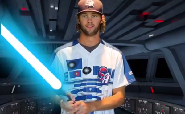 Missions players will wear this R2-D2 jersey for Star Wars Night. - TWITTER USER @MISSIONSMILB