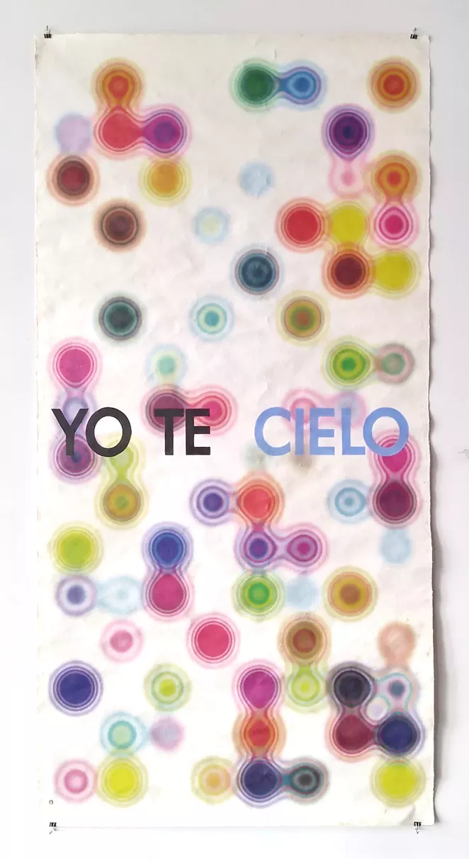 Andrés Ferrandis, Amate I (Yo Te Cielo), 2020, Archival print on handmade amate paper, 94 x 45.5 in. - ANDRÉS FERRANDIS