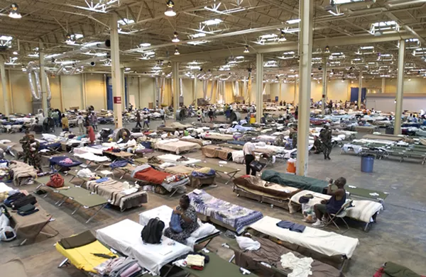Estimates vary, but somewhere between 25,000 and 35,000 evacuees from Hurricane Katrina were funneled to San Antonio. - TECH. SGT. MARK BOROSCH/U.S. AIR FORCE