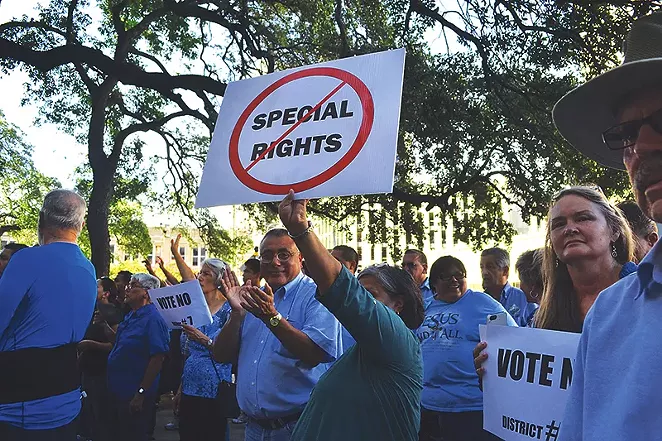 Not everybody was happy to see SA leaders approve an updated non-discrimination ordinance including LGBT members. - MARY TUMA