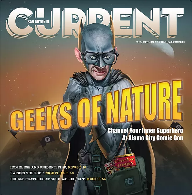 A Batman cosplayer graces the cover of one of our two Alamo City Comic Con issues this week designed by Eric Messinger. - SAN ANTONIO CURRENT