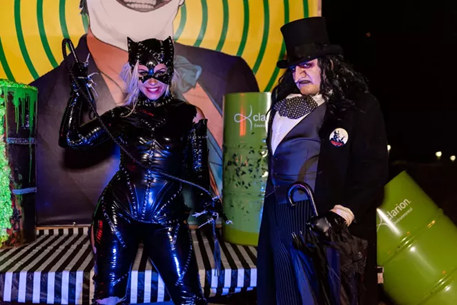 Two cosplayers at the Burton Ball drive-through event earlier this month. - JAIME MONZON