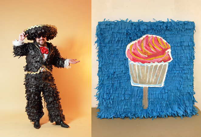 Mr. Pinata SA himself, Avi Avalos, donated original artwork for the Huevos Rancheros Gala art auction. - COURTESY