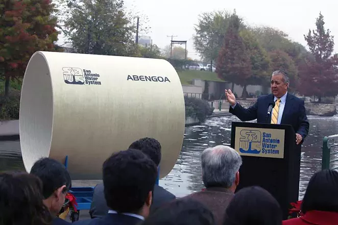 SAWS CEO launches the Vista Ridge Pipeline Project in December 2014. - SAWS/FACEBOOK