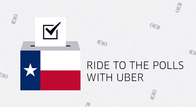 Uber is offering free rides to the polls for first-time riders. - COURTESY