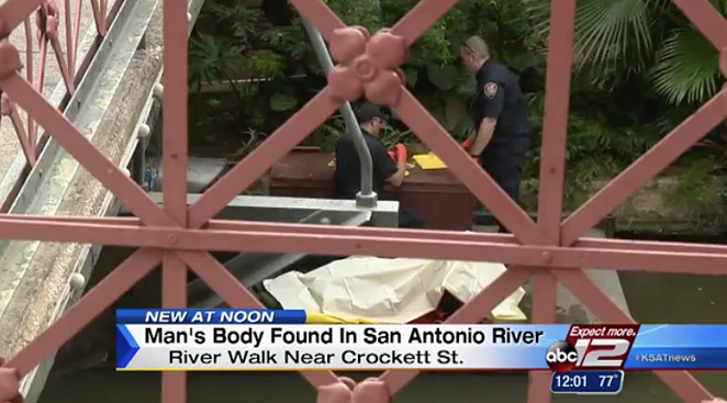 A body was floating in San Antonio River today in the heart of the River Walk. - VIA KSAT-12