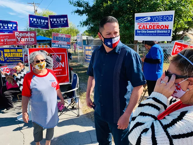 Republican congressional candidate Tony Gonzales on one of his many visits to counties in the district he ran to represent. - TWITTER / TONY GONZALES