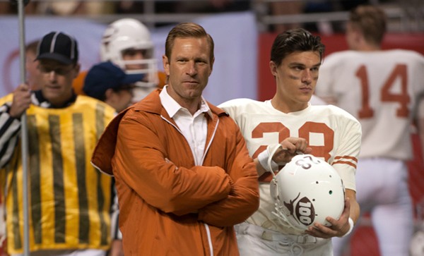 Aaron Eckhart plays the iconic UT football coach Darrell Royal in My All-American. - AARON ECKHART