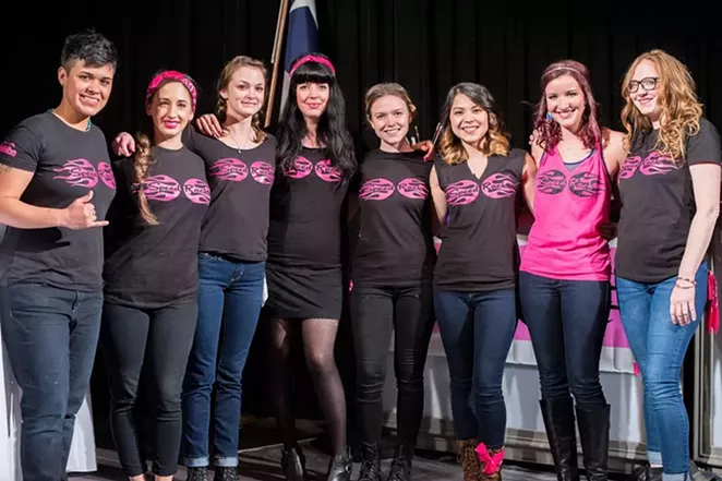 Madelyn Kay, second from left, won Speed Rack Texas on Tuesday, January 12. You can still help send a San Antonian to NYC. - SPEEDRACK/FACEBOOK