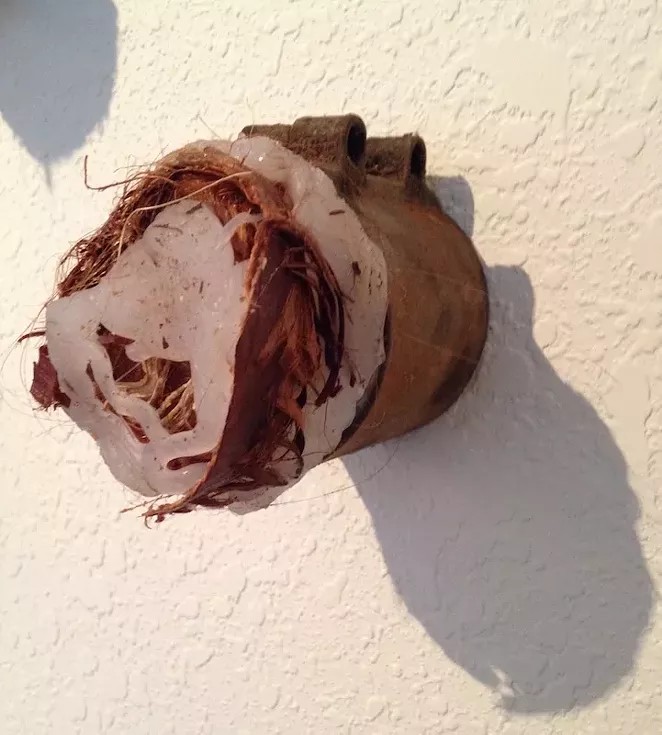 “Mar” incorporates human hair to create emotional and physical tension. - ABBY MANGEL