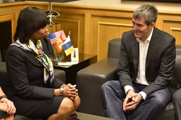 Mayor Ivy Taylor meets with Fernando Clavijo, president of the Canary Islands Council. - ACFI