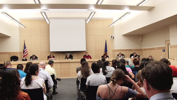 At this June 15 meeting, the South San ISD attempted to discuss the role of Texas Education Agency Conservator Judy Castleberry in closed session. - YOUTUBE SCREENSHOT
