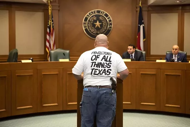 With the proper license, visitors to the Texas Capitol are allowed to carry open or concealed guns. - MIGUEL GUTIERREZ JR. / THE TEXAS TRIBUNE