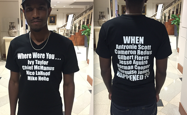 Activist Johnathan-David Jones spoke before City Council Wednesday night - MICHAEL BARAJAS
