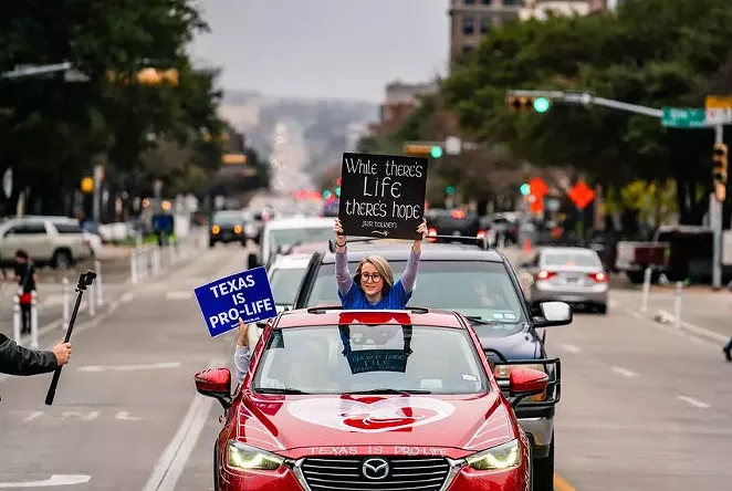 Protesters demonstrate against abortion at the Texas Rally for Life on Jan. 23, 2021, at the state Capitol in Austin. - JORDAN VONDERHAAR / TEXAS TRIBUNE