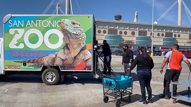 The San Antonio Zoo's catering crew delivered a truckload of boxed lunches to the Alamodome. - COURTESY OF SAN ANTONIO ZOO