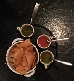 Salsa trio and seasoned chips - ERIN WINCH