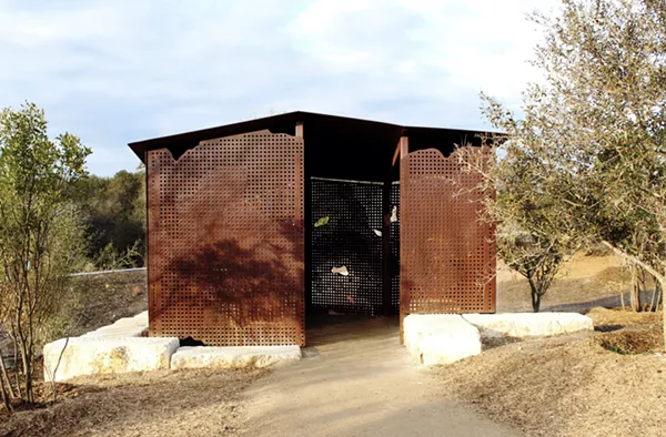 Bradshaw's blind features integrates both topography and San Antonio wildlife in its design. - EMILY SCHMALSTIEG