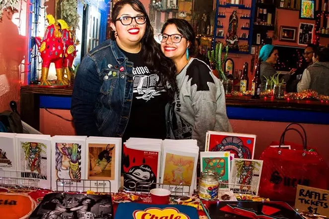 Isabel Ann Castro and Natasha I. Hernandez at the release of their sixth issue. - PHOTO BY DESTINY MATA