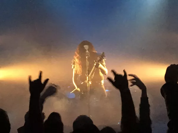 Abbath mezmerized fans with rapid double bass kicks and strobing lights - CHRIS CONDE