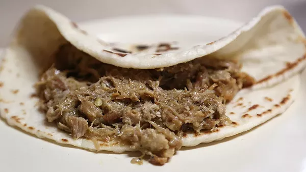 The chicharron prensado at Guerrero's, 1859 Rigsby Ave. - BEN OLIVO