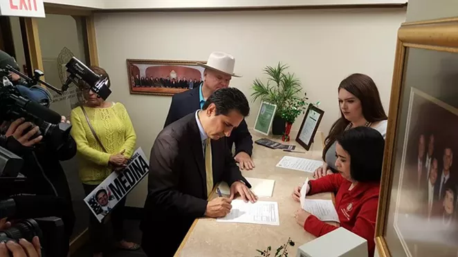 Medina made a big, public showing earlier this month when he announced a campaign treasurer for his near-certain mayoral run - FACEBOOK.COM/ELECTMANUEL.MEDINA