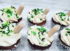 St. Patty's Day cupcakes with a dose of Baileys Irish Cream.  - FACEBOOK / COSMIC CAKERY