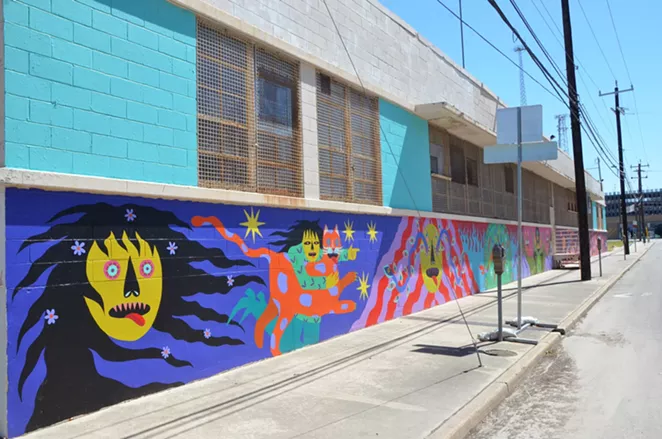 Angela Fox’s vibrant mural Secrets of the Wild Woman. - BRYAN RINDFUSS