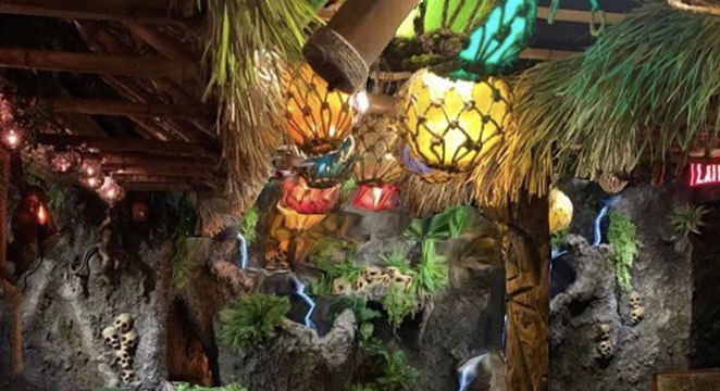 Hugman's Oasis features a lush interior with tiki-centric details. - INSTAGRAM / THETIKIROOMTX