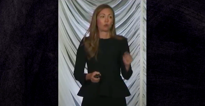 Jessica Anderson, executive director of Heritage Action for America, speaks in a video that purportedly shows her addressing big donors about the group's efforts to write voter-restriction bills in state legislatures. - YOUTUBE / MOTHER JONES