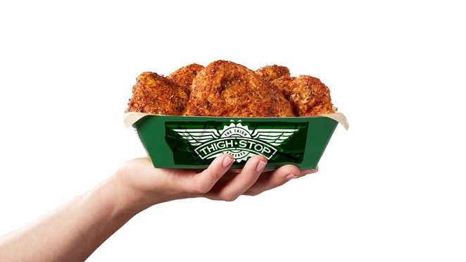 Thighstop offers easier-to-acquire thighs naked or tossed in Wingstop's signature sauce. - PHOTO COURTESY THIGHSTOP
