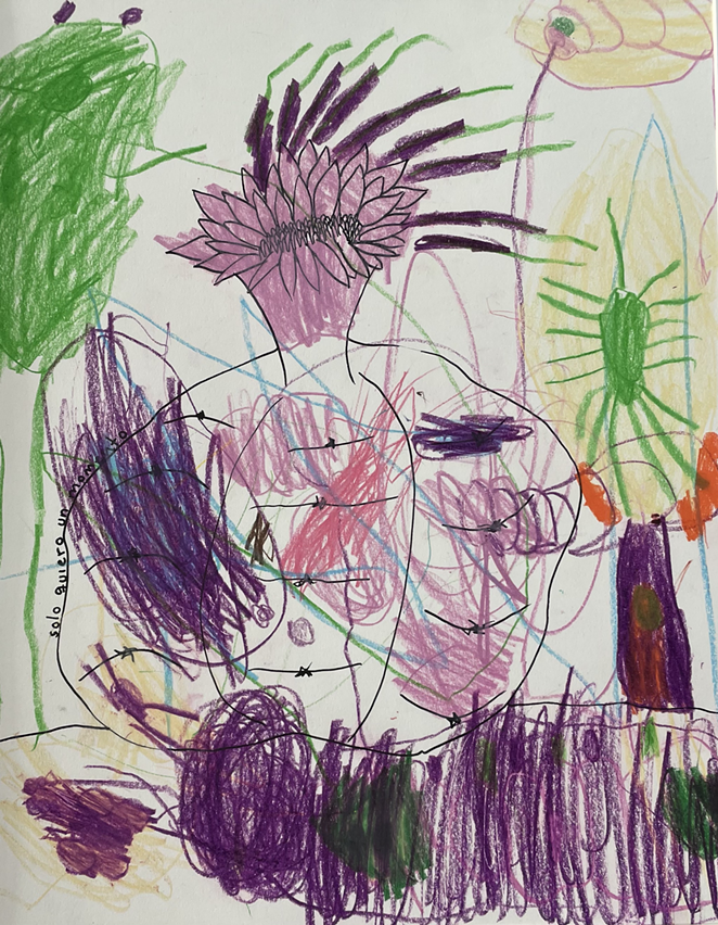 Daniela Oliver de Portillo's Solo Quiero un Momento is part of her series "Invasive Species: A Collaboration with Toddlers." - COURTESY OF BIHL HAUS ARTS