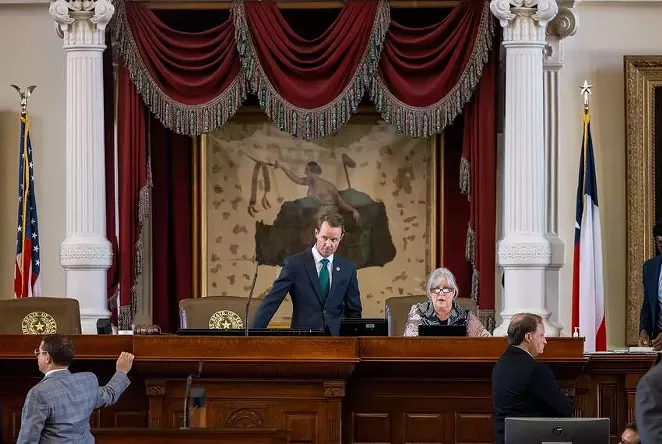 House Speaker Dade Phelan on the House floor on Monday. - TEXAS TRIBUNE / JORDAN VONDERHAAR