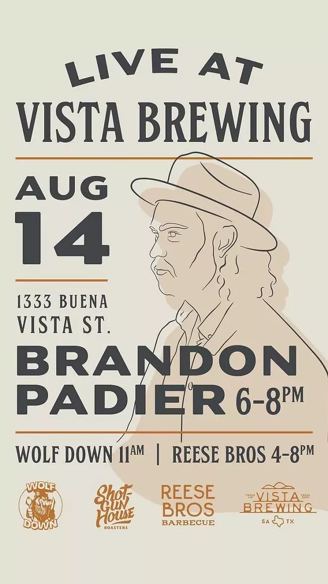 The series will kick off this Saturday, August 14 with music from Brandon Padier. - IMAGE COURTESY VISTA BREWING