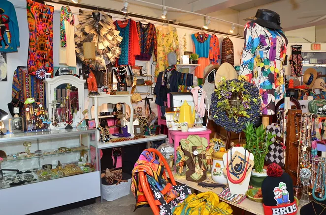 Cuellar stocks Augustine with vintage finds and his signature upcycled designs. - BRYAN RINDFUSS