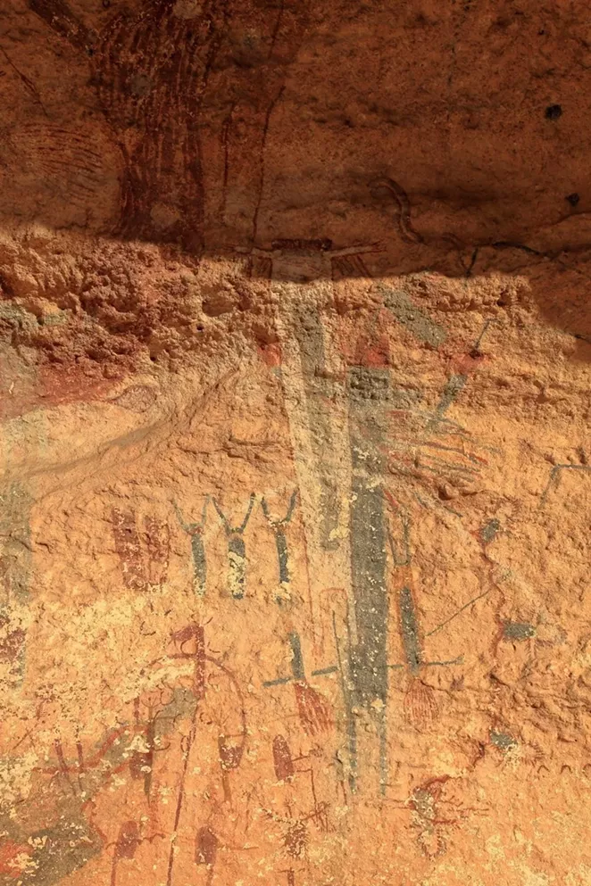 Details of the rock art at the White Shaman preserve. - CHESTER LEEDS