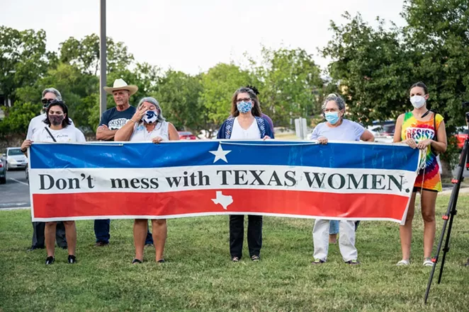 Pro-choice protesters gather in San Antonio earlier this month following the passage of Texas' restrictive new abortion law. - JAIME MONZON