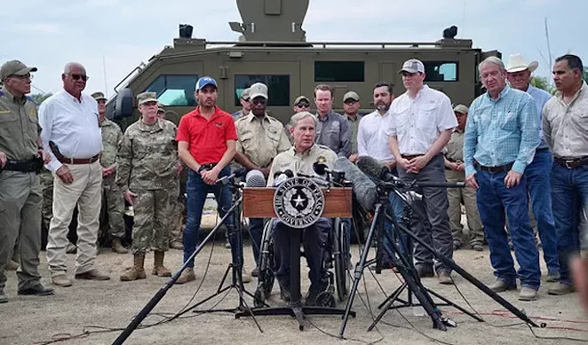 Gov. Greg Abbott speaks during a border press conference earlier this month. - COURTESY PHOTO / OFFICE OF THE GOVERNOR