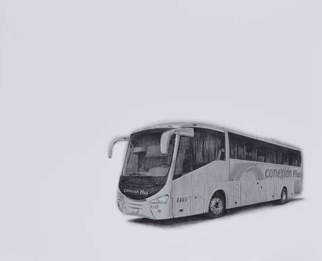 Fernando Andrade’s series La Ruta recreates buses his grandmother took between Texas and Mexico. - COURTESY IMAGE / FERNANDO ANDRADE