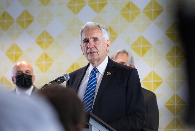 U.S. Rep. Lloyd Doggett, D-Texas, at a press conference at Foundation Communities in Austin on Sept. 2, 2021. - TEXAS TRIBUNE / MICHAEL GONZALEZ