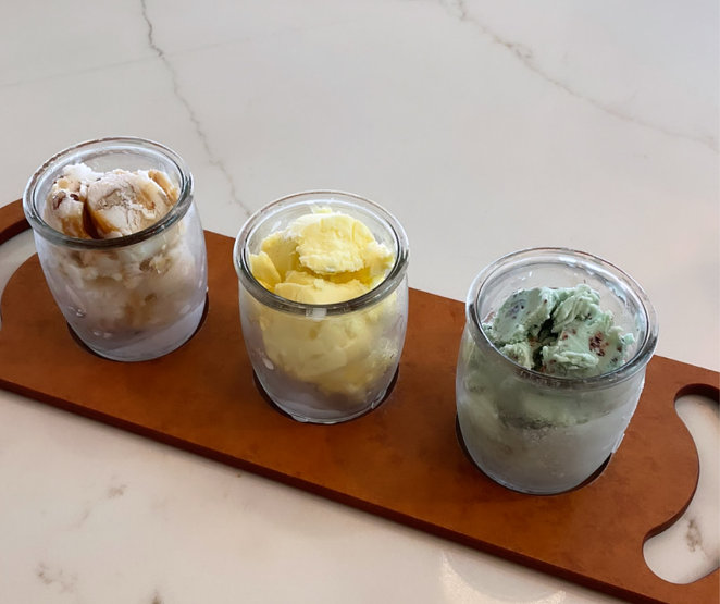 Verve Pie offers flights of its non-dairy ice cream. - PHOTO COURTESY VERVE PIE
