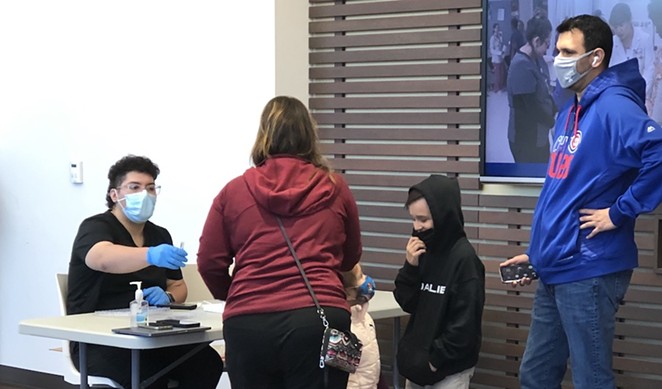 A San Antonio family gets tested at a recently opened Alamo Colleges site run by Community Labs. - COURTESY PHOTO / COMMUNITY LABS