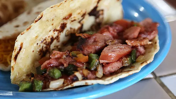 The country a la Mexicana on corn at Pedro's Cafe on Guadalupe Street. - BEN OLIVO
